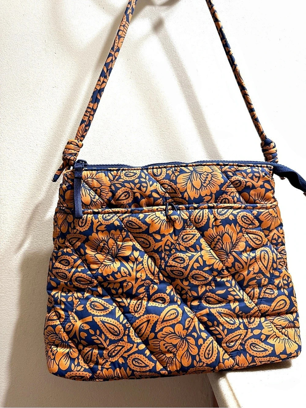 Vera Bradley Shoulder Bag Blue & Orange/Gold